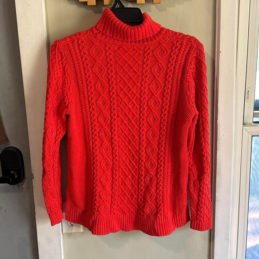 Lands-end Women's Orange Turtleneck